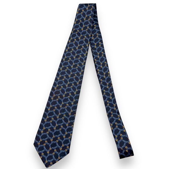 Brooks Brothers Mens Silk Buckle Pattern Necktie Made In USA 57 Inches - Picture 2 of 9